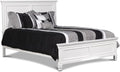 White Wood King Panel Bed Frame