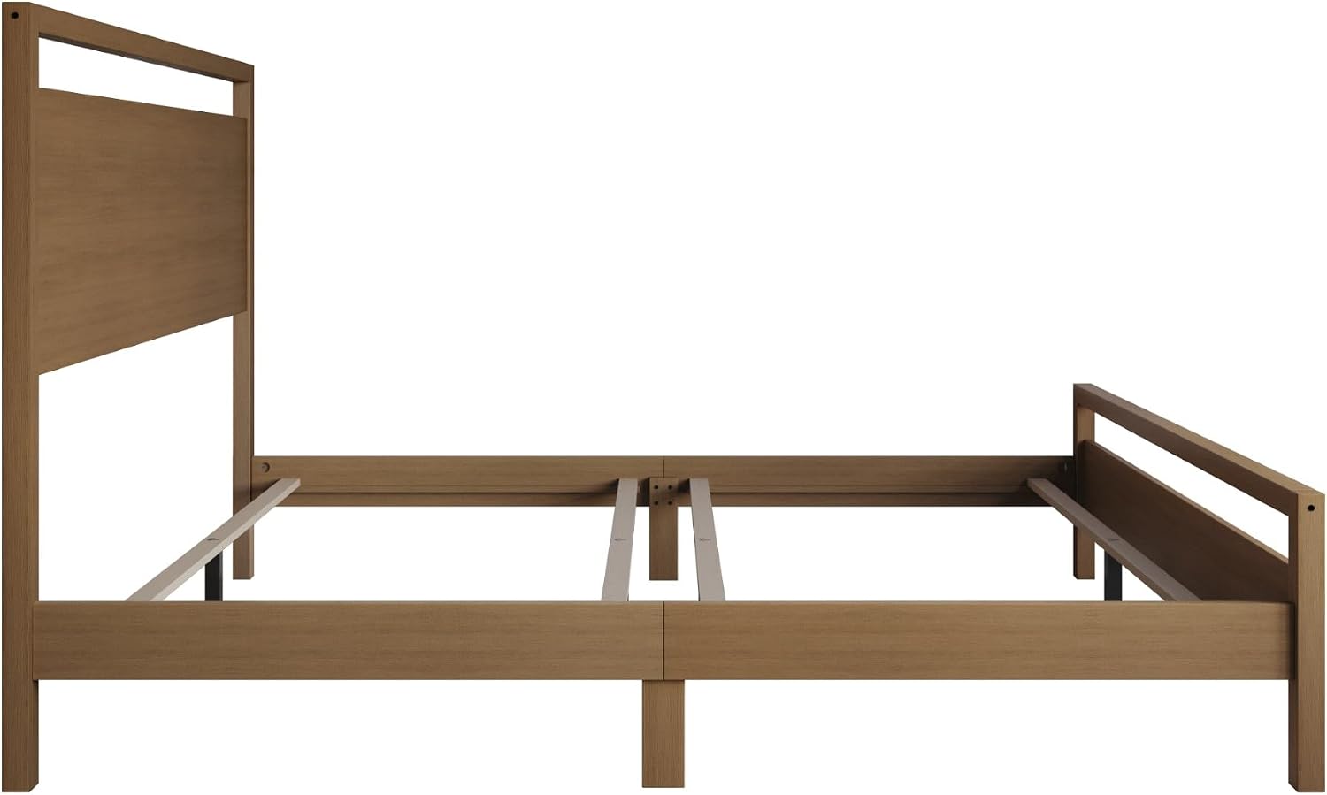 Light Oak Queen Wood Panel Bed