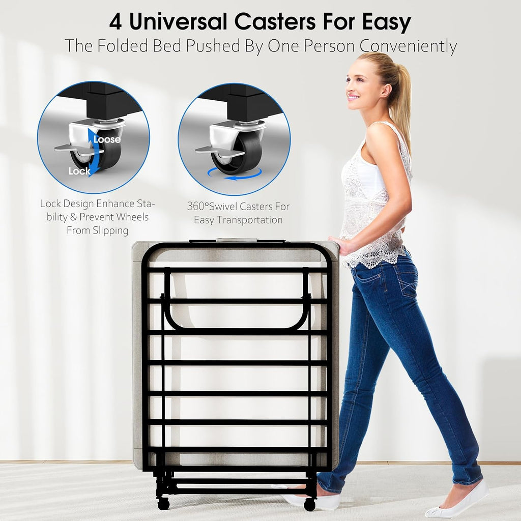 Wheeled Foam Foldable Guest Bed