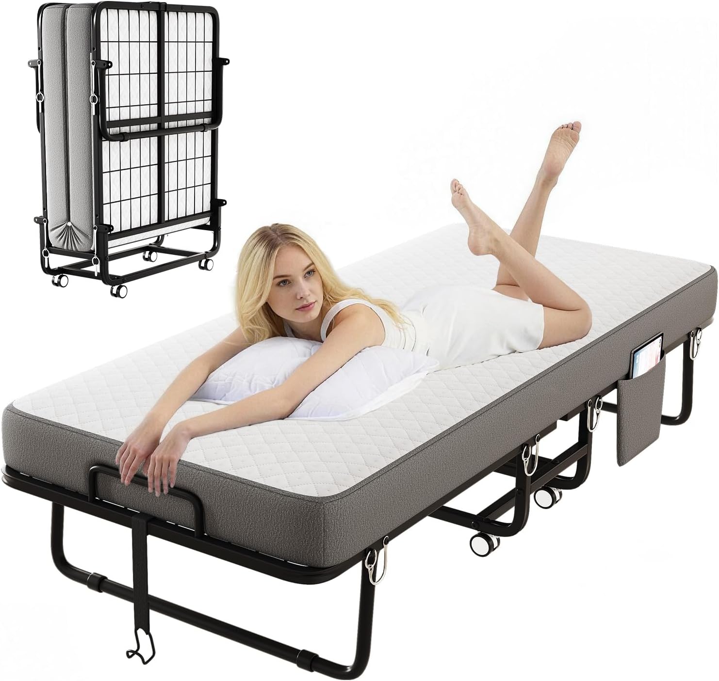 Metal Foam Foldable Single Guest Bed