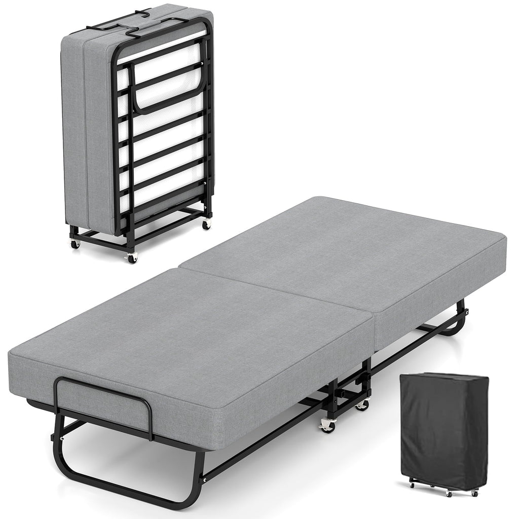 Metal Foam Wheeled Foldable Guest Bed