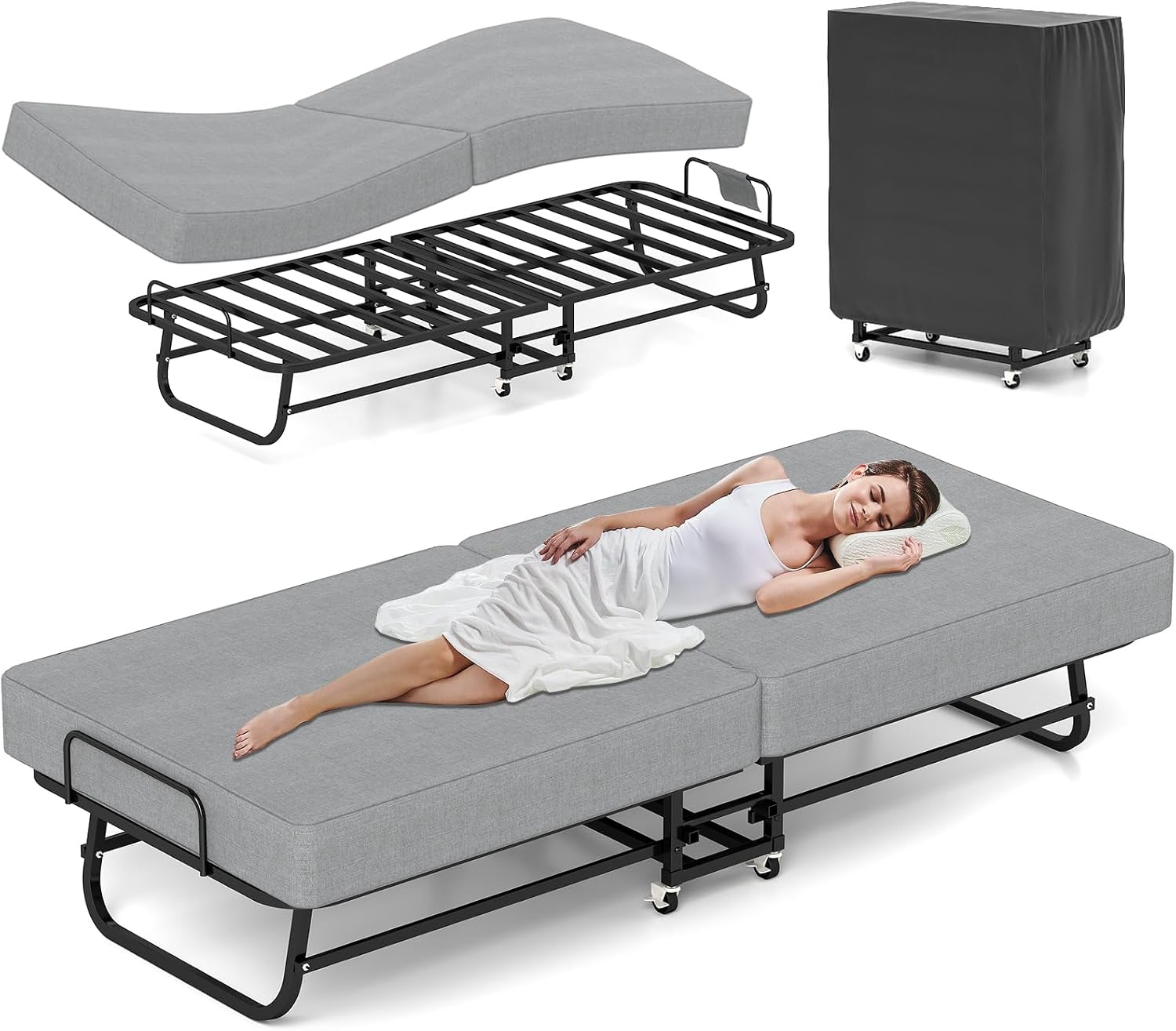 Wheeled Foam Foldable Guest Bed