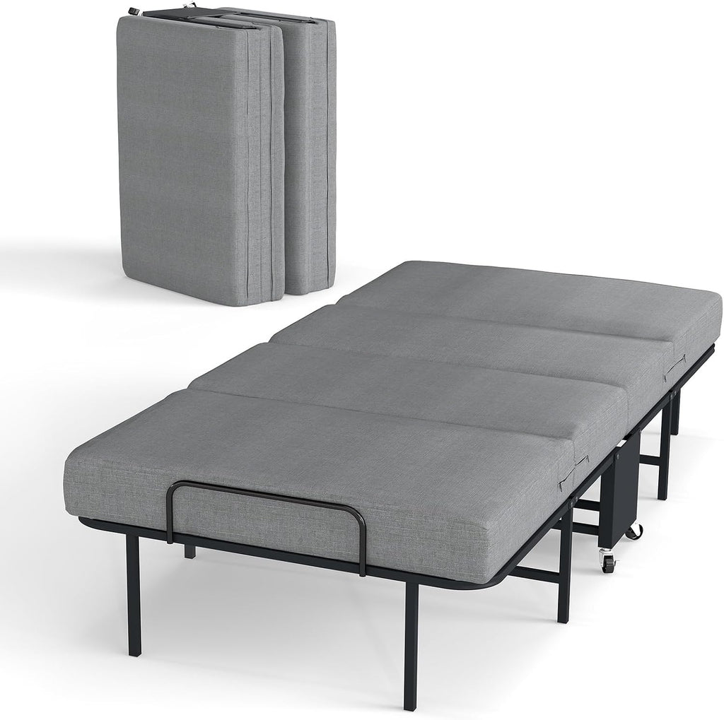 Metal Foam Wheeled Foldable Guest Bed