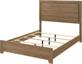 Brown Solid Wood Queen Panel Bed
