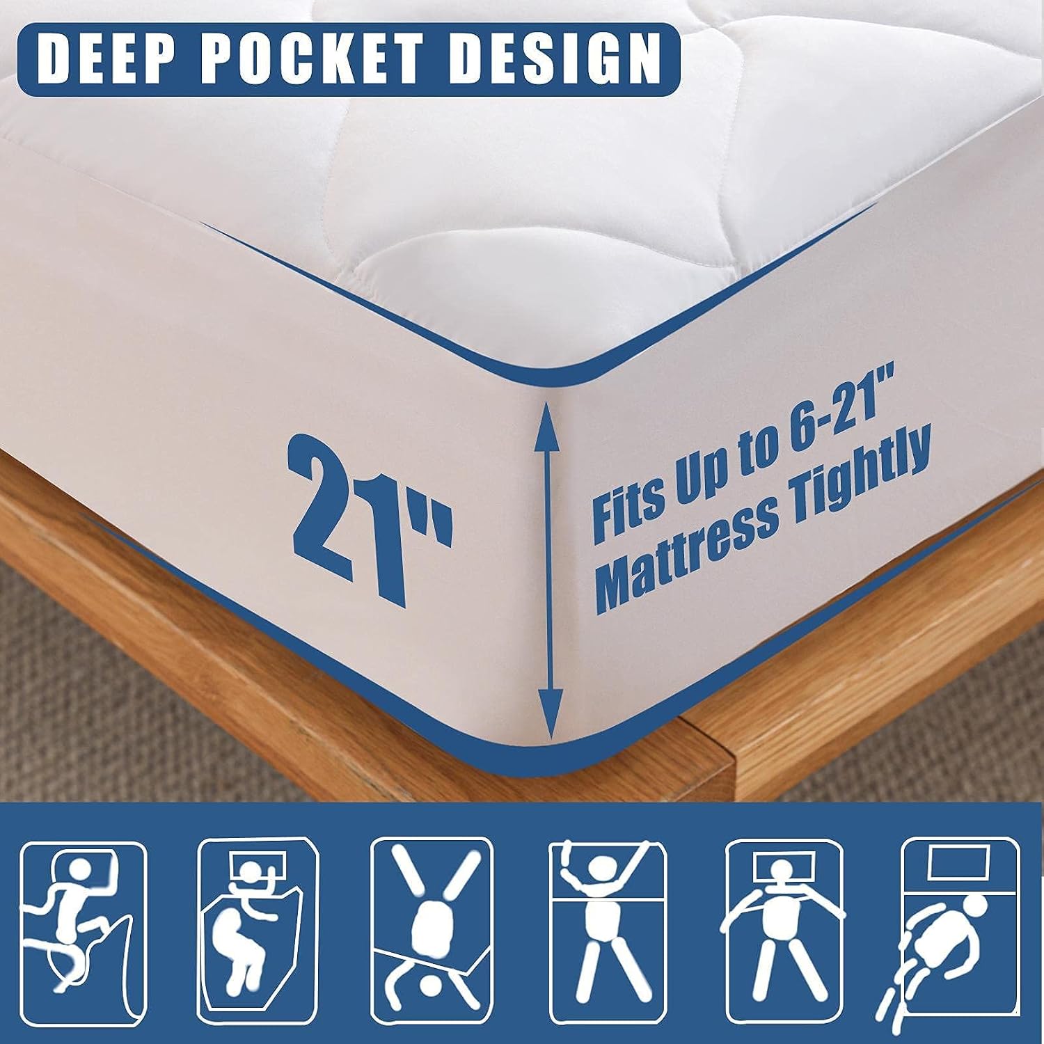 Waterproof Quilted King Mattress Pad