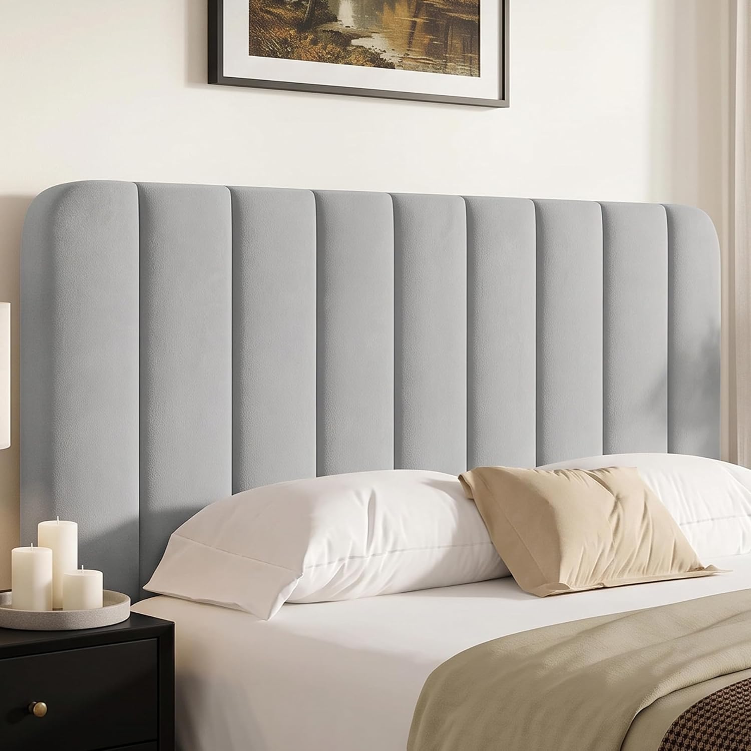 Velvet Full Upholstered Platform Bed