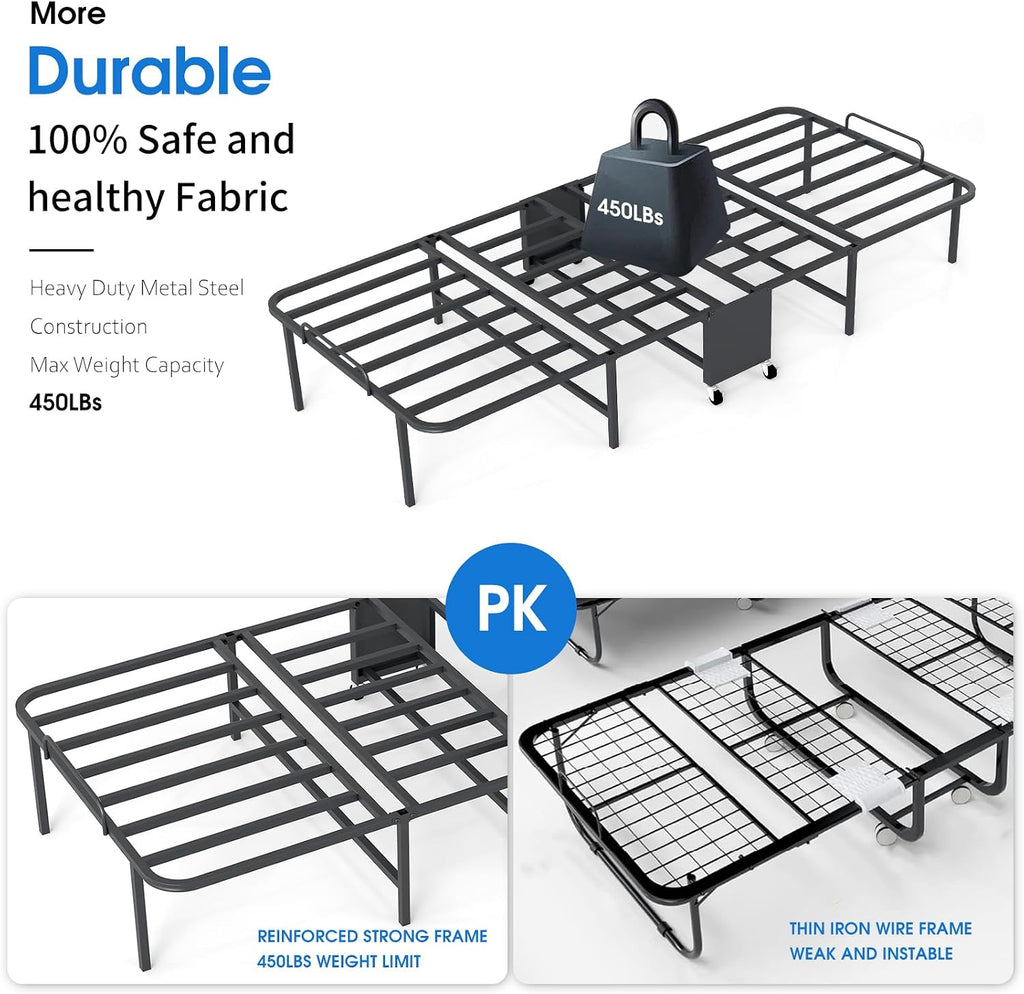 Metal Foam Wheeled Foldable Guest Bed