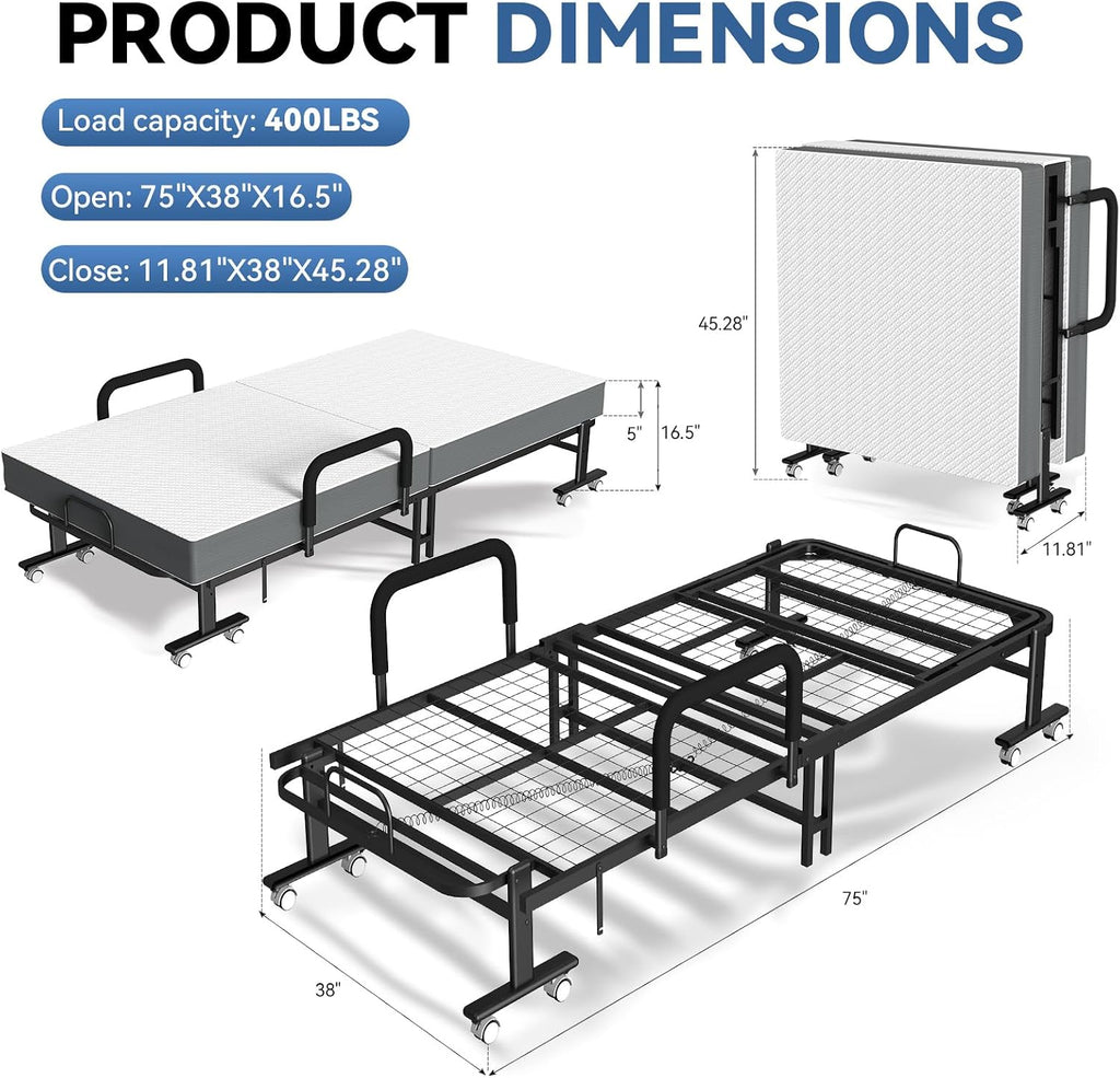 Wheeled Adjustable Foldable Guest Bed