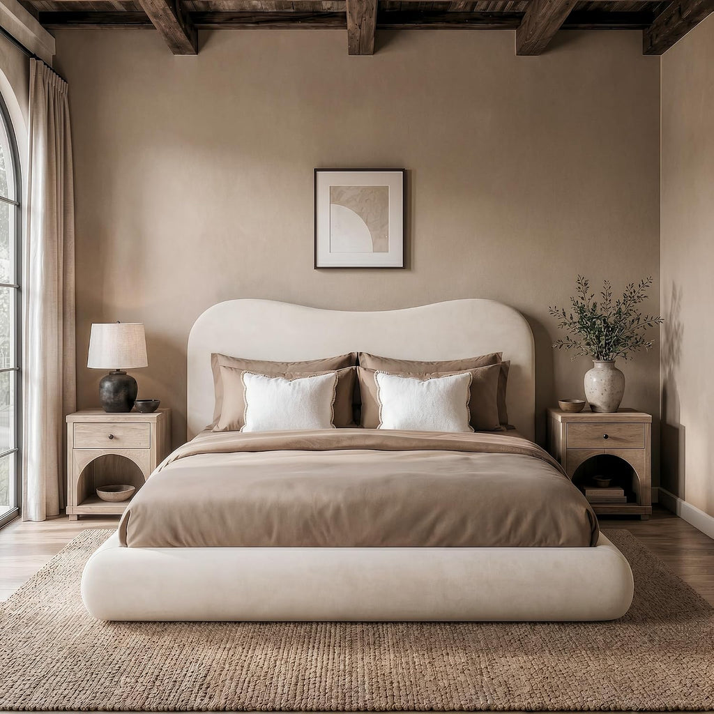 Curved Camelback Full Platform Bed