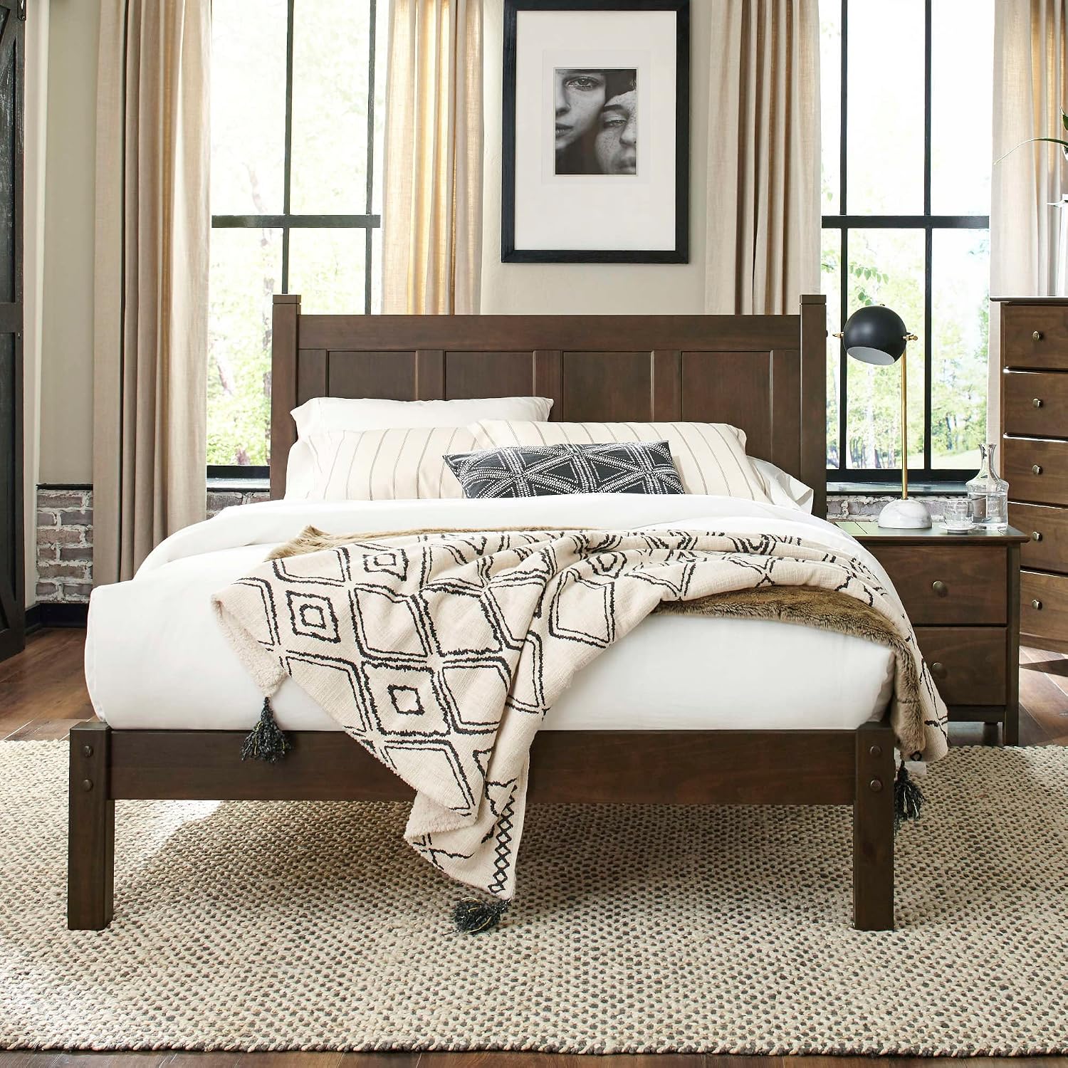 Espresso Shaker Queen Wood Bed