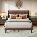Wingback Queen Upholstered Platform Bed