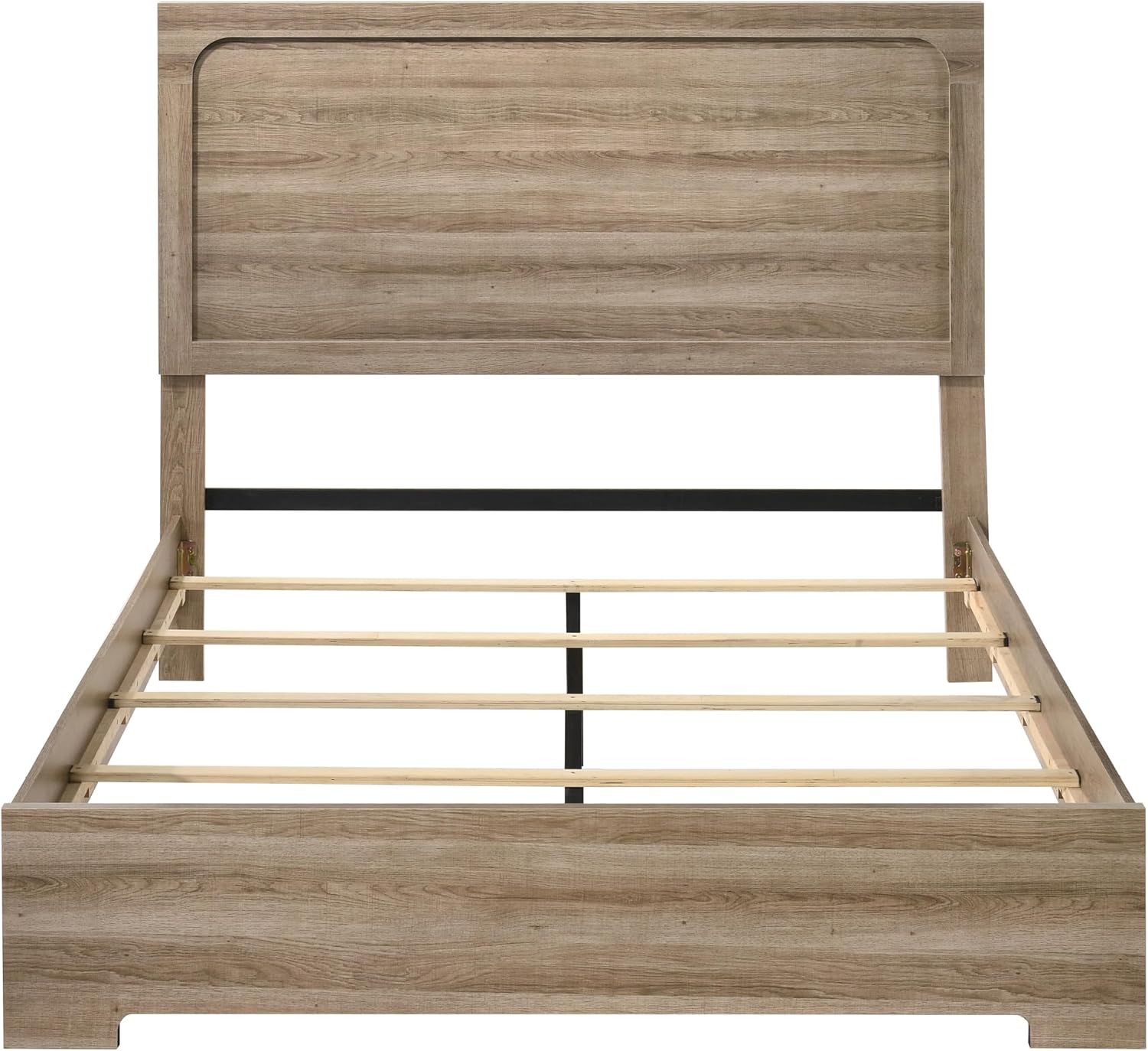 Oak Framed Queen Wood Panel Bed