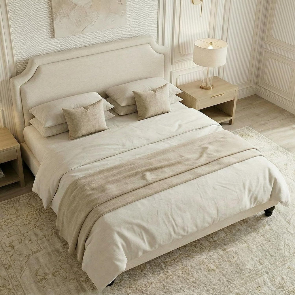 Adjustable Chenille King Platform Bed