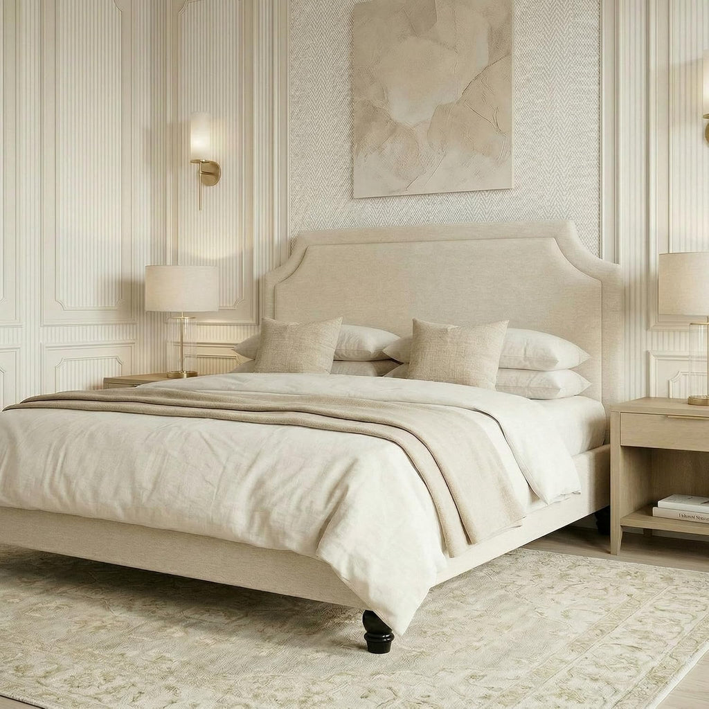 Adjustable Chenille King Platform Bed