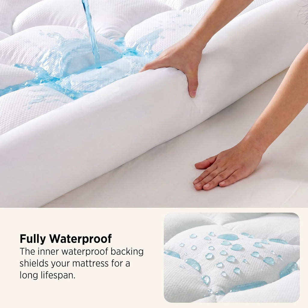 Thick Waterproof Queen Mattress Topper