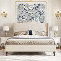 Wingback Tall King Fabric Platform Bed