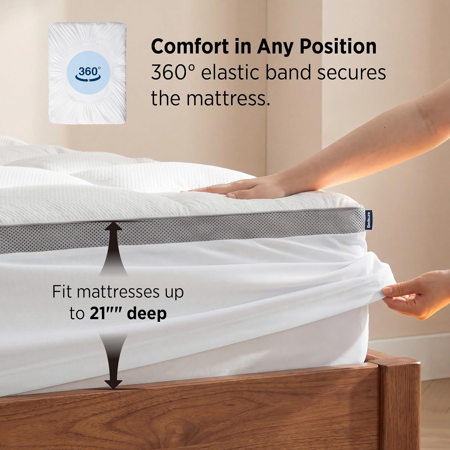 Thick Waterproof Queen Mattress Topper