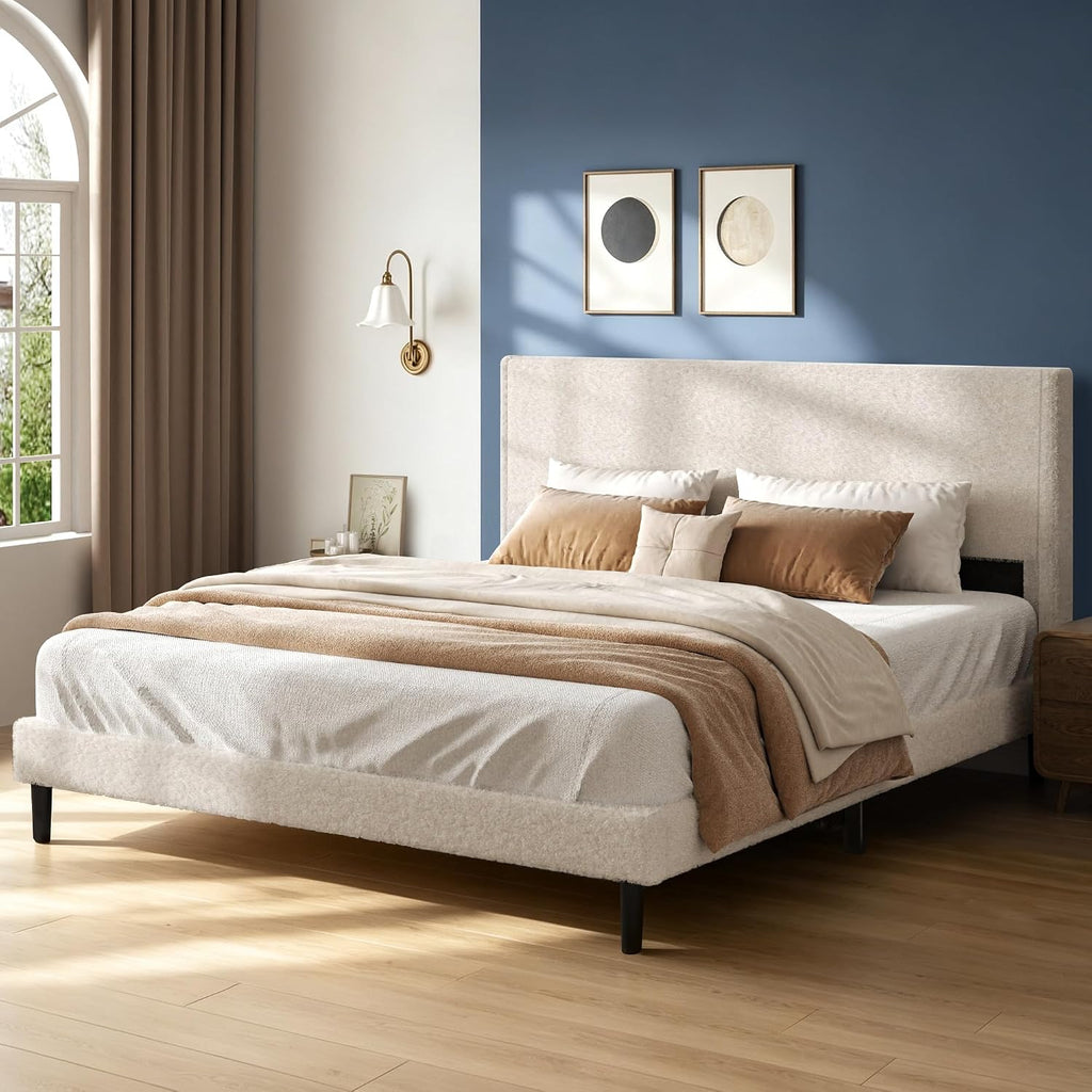 Teddy Velvet Full Platform Bed