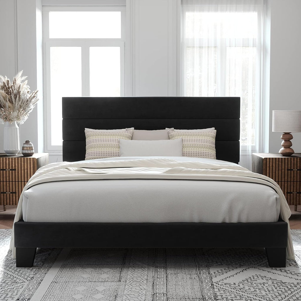 Velvet King Upholstered Platform Bed