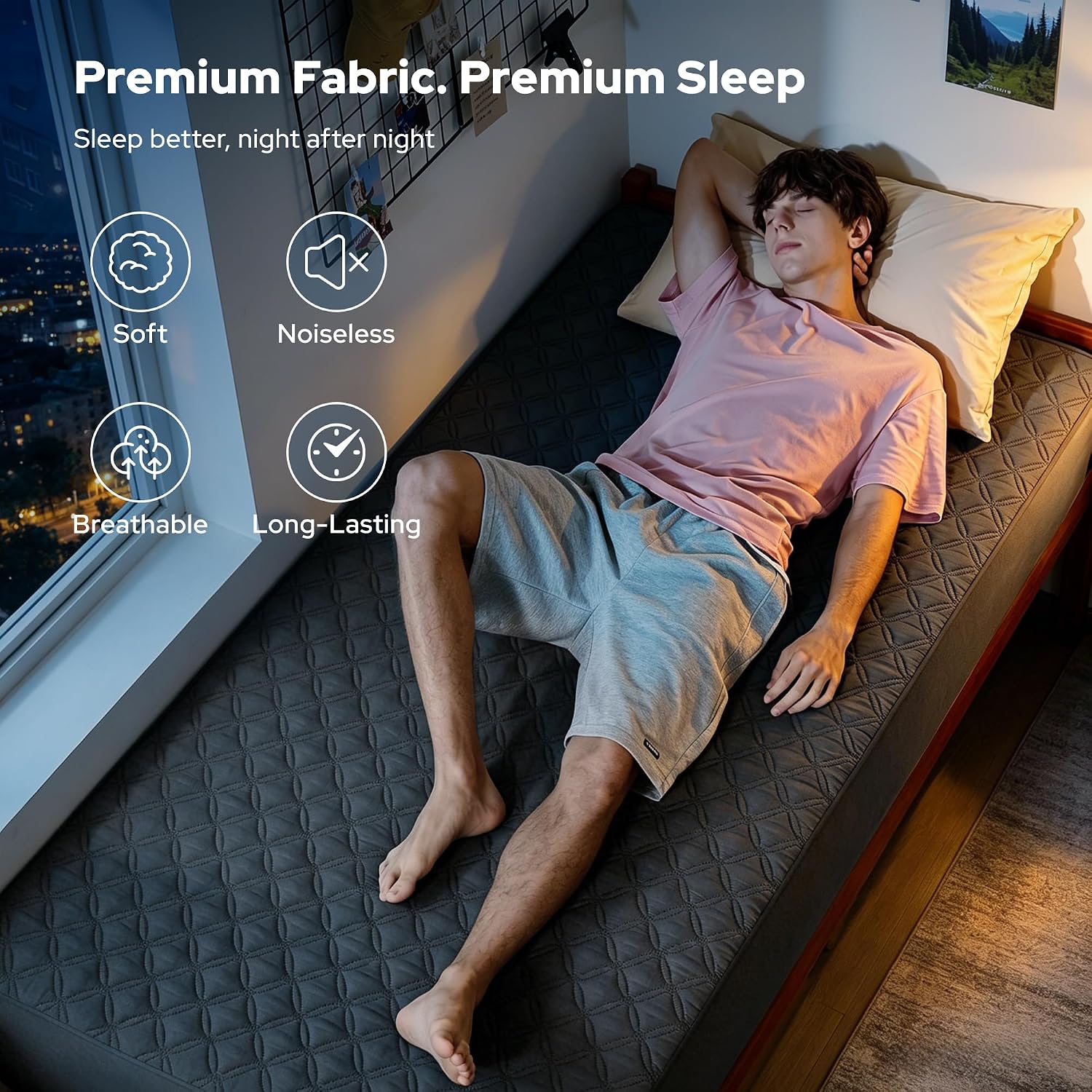 Gray Twin XL Waterproof Mattress Cover