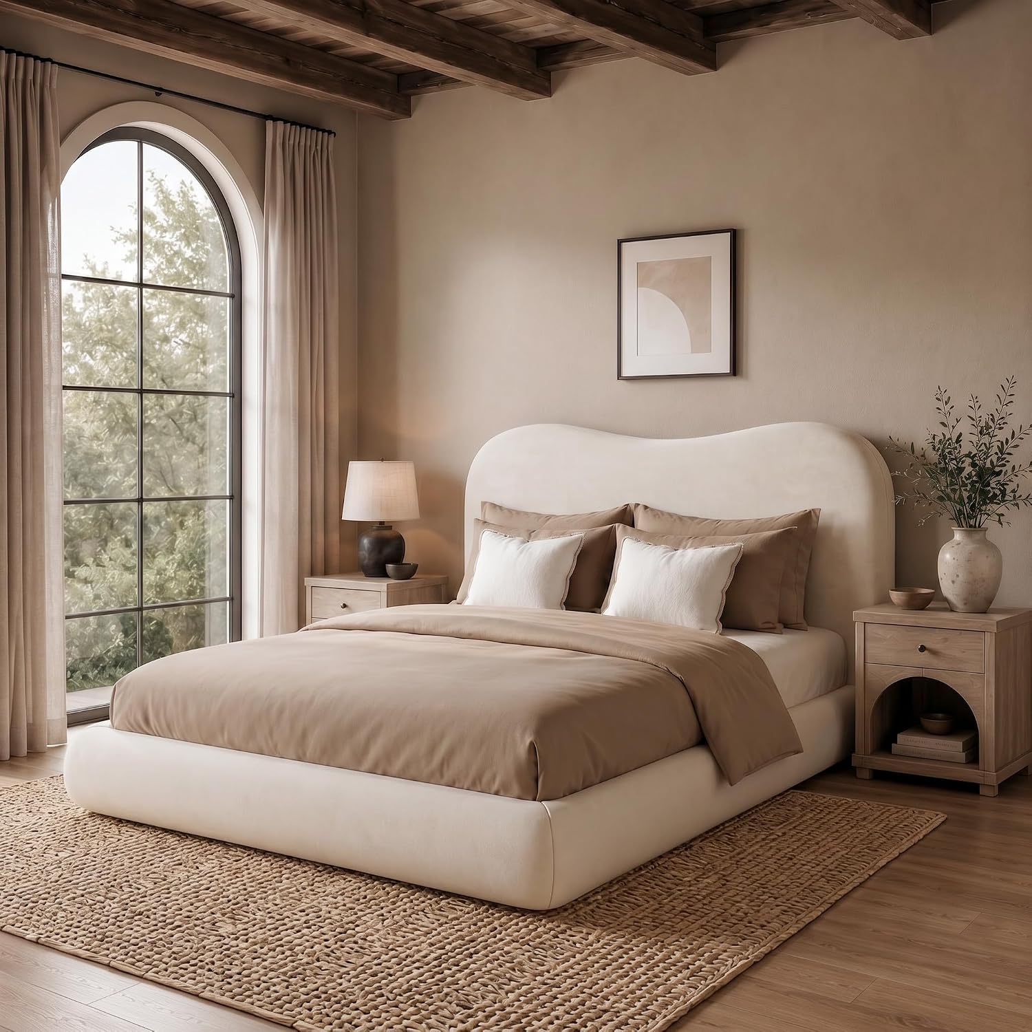Curved Camelback Full Platform Bed