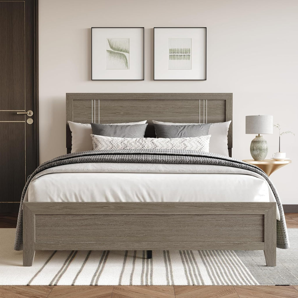Wood Grain King Panel Bed Frame