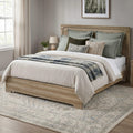 Oak Framed Queen Wood Panel Bed