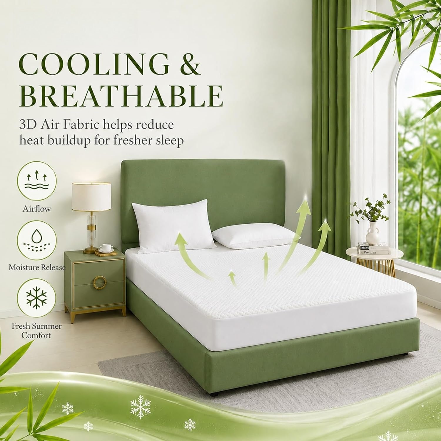 Bamboo Cooling Queen Mattress Protector
